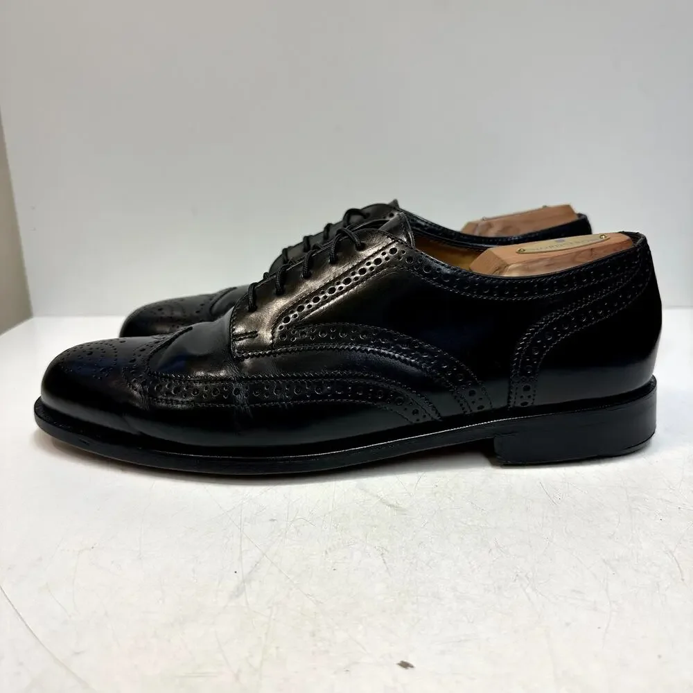VERY GOOD Rancourt & Co x Cole Haan Black Calf Wingtip Derby Maine USA 10.5 D